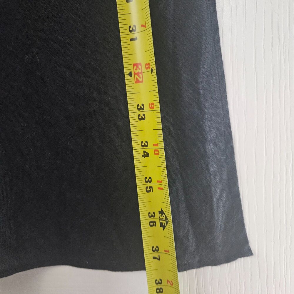 2025 J.Crew Linen Maxi Skirt Black Pull-On Side Slit Emo Beach Vacation Nights M - Picture 5 of 7